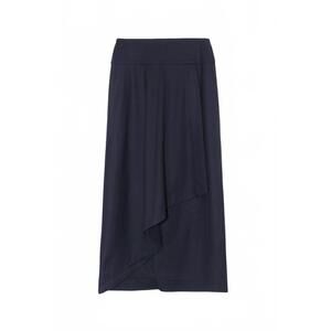 NEW ODEEH women's wool flannel midi skirt in midnight